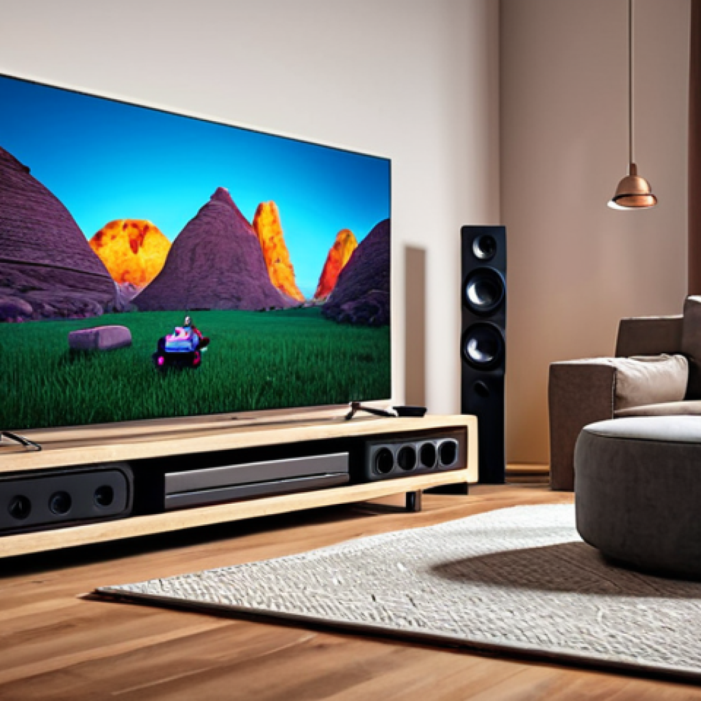 ** A modern living room with a wireless surround sound system. Focus on the freedom from cables and flexible speaker placement. Show a person enjoying music or a movie, emphasizing the immersive experience.

2.  **Prompt for