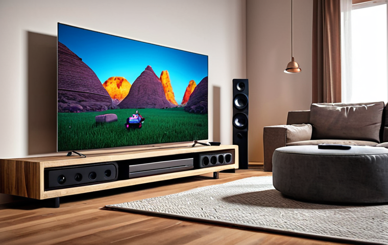 ** A modern living room with a wireless surround sound system. Focus on the freedom from cables and flexible speaker placement. Show a person enjoying music or a movie, emphasizing the immersive experience.

2.  **Prompt for